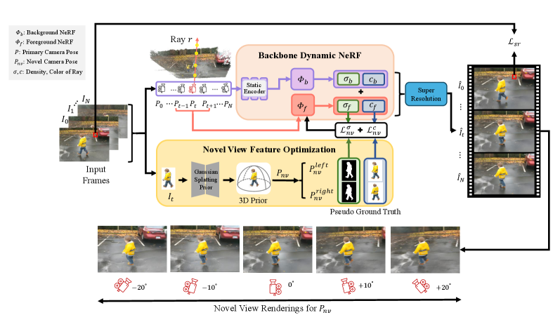 ExpanDyNeRF two-branch architecture