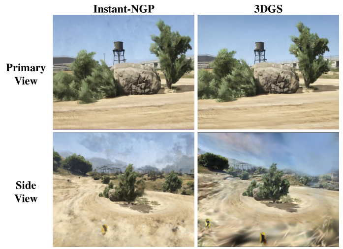 NeRF vs. 3DGS reconstruction
